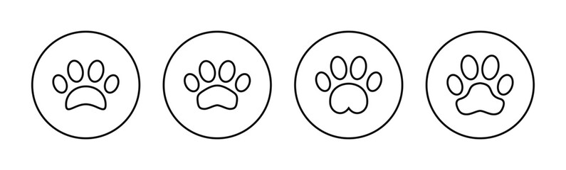 Paw icon vector for web and mobile app. paw print sign and symbol. dog or cat paw