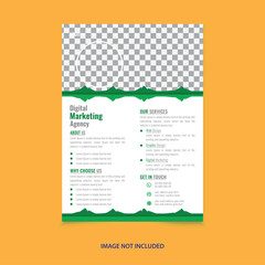 Vector Corporate green marketing flyer template for business