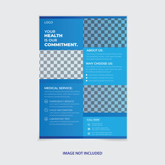 Illustrator Blue Flyer Layouts for Health Insurance