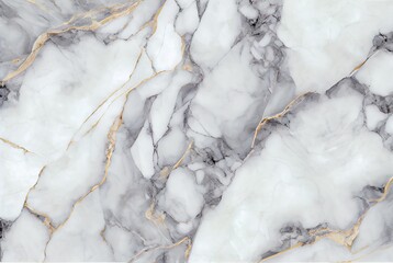 White marble with gold and grey veins surface abstract background. Decorative acrylic paint pouring rock marble texture. Horizontal natural grey and gold abstract pattern. - obrazy, fototapety, plakaty