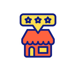 Fototapeta premium icon rating starts chat balloon, online store, Ecommerce. editable file. vector illustration