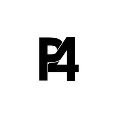 p4 typography letter monogram logo design