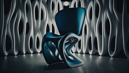 Extremely Well Detailed Futuristic Chair Representation Generated by AI