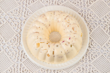 Gelatina redonda mosaico de leche