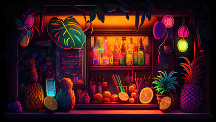 Tiki Bar Paradise - AI Generated