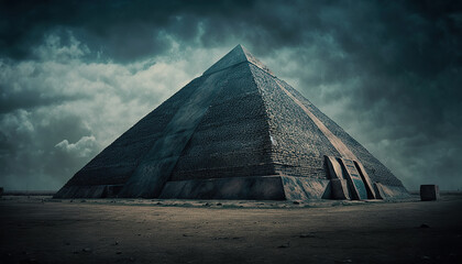 Fototapeta na wymiar Ancient Egyptian Pyramids and Egyptian Culture with Statues and Mystery made by Generative AI
