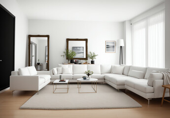 Fototapeta na wymiar Chic and Plush: An Elegant and Comfortable Living Room Design