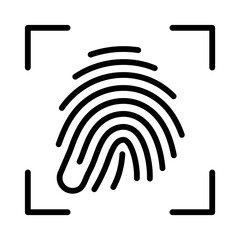 Icono de escaneo de huella dactilar. Huella digital. Concepto de identificación. Ilustración vectorial © Frank