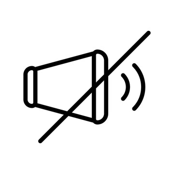 Icono de silencio. Sonido desactivado. Ilustraci&oacute;n vectorial