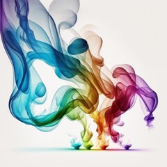 Colorful smoke forming a abstract pattern. Made with Generative AI.