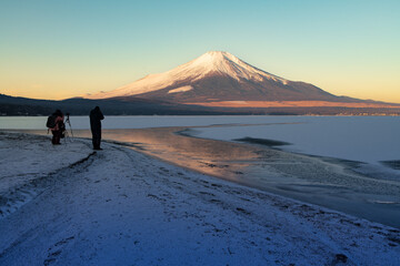 Japan, Snow, Mt.Fuji, Winter, Lake