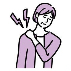 肩こりに悩んでいる中年女性

