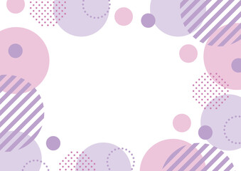 水玉　幾何学　フレーム 　紫