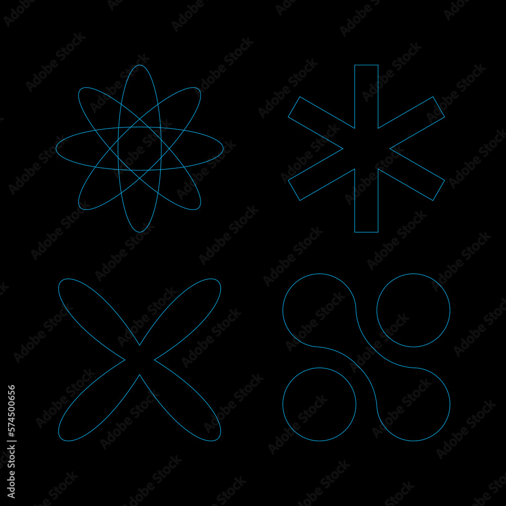 Poster retro futuristic shape for element design