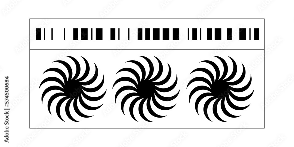 Poster Set of swirl design element with bar code