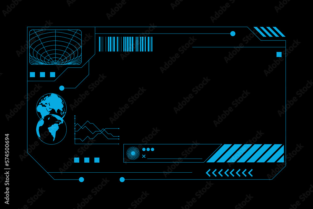 Poster HUD futuristic technology display for frame and copy space