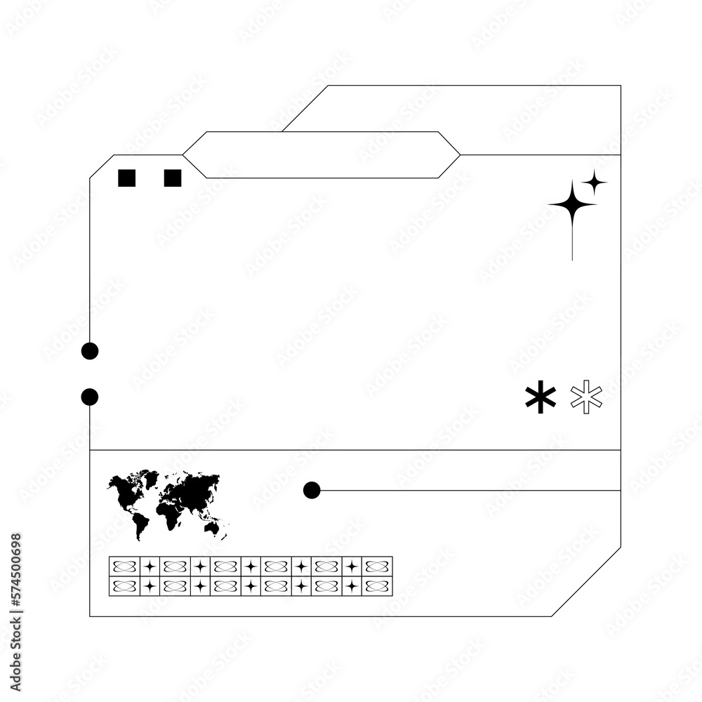 Aufkleber futuristic interface display for frame and copy space