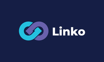 Logo vector infinity link minimalist link concept connection