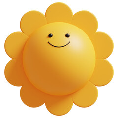Happy sun.3D rendering.
