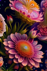 abstract colorful  flowers background