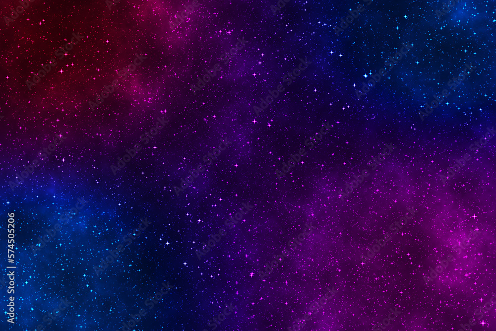 Wall mural starry night image background with the galaxy and nebulas in the depth of space.