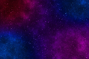 Fototapeta na wymiar Cosmic space image background with stars and nebula in blue and purple colors