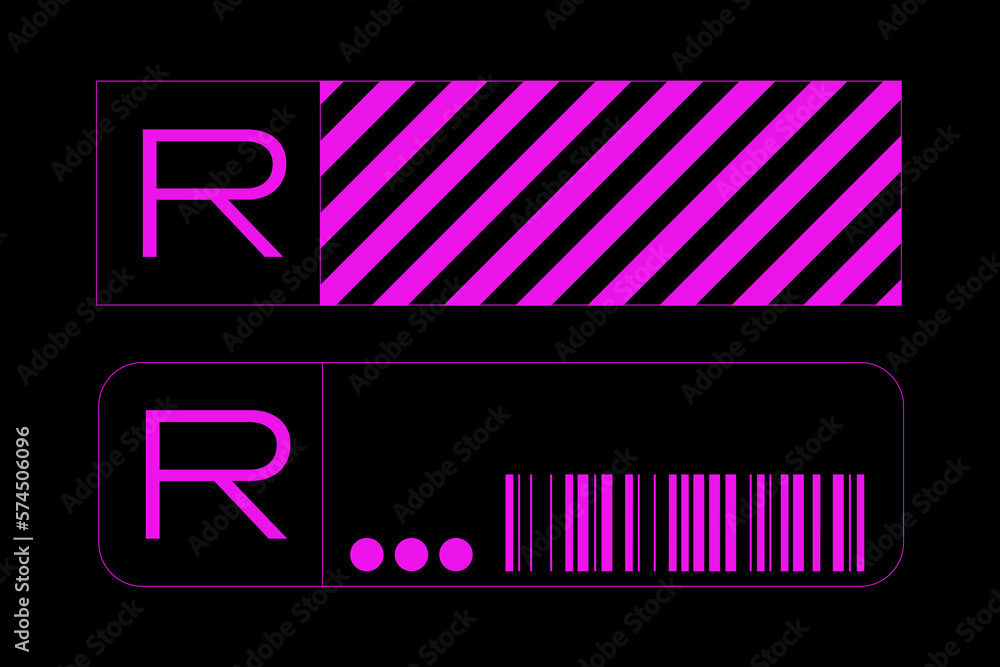 Aufkleber set of retro futuristic design element