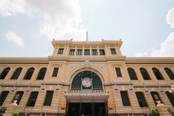 Fototapeta na wymiar Saigon Central Post Office exterior view