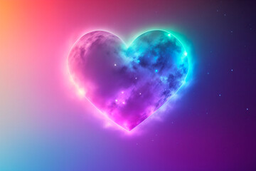 heart like nebula in deep space concept.