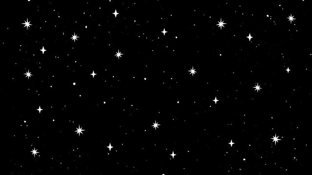 スクリーン合成用　黒背景　キラキラ満天の星空