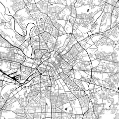 Fototapeta na wymiar Manchester, UK City Monochrome Black and White Minimalist Street Road Aesthetic Decoration Map