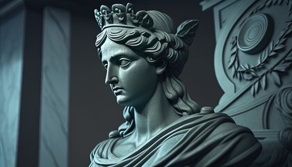 Obraz premium A Greek statue illustration showcasing elegance and grandeur, an awe-inspiring tribute to classical art