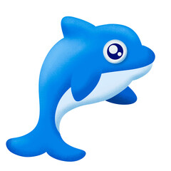 Cute Dolphin 3d Character Transparent Background