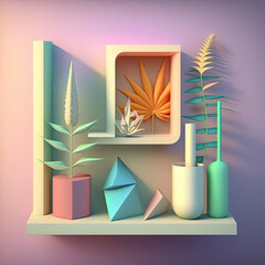 Marijuana leaf geometric shape background-AI Generated