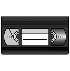 VHS Tape Icon - A cartoon illustration of a vintage VHS Tape Icon.