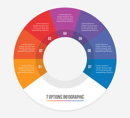 Seven Options Circle Infographic Template Design