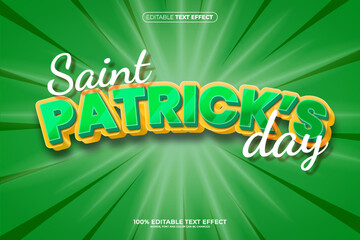 Saint Patrick Day 3D Editable text effect vector illustration