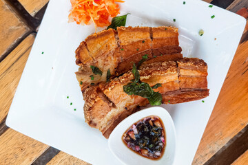 grilled pork chop with vegetables