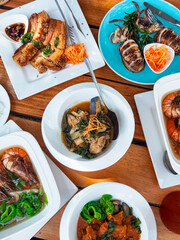 delicious spread of yummy dishes