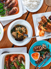 delicious spread of yummy dishes