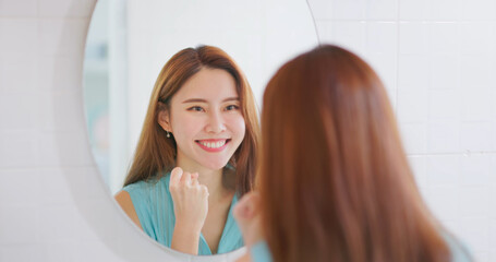 woman cheer herself up