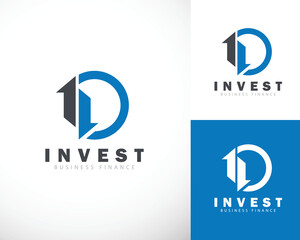 invest logo creative business finance icon concept arrow