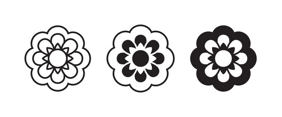 mandala icon Flower medicine, health center and yoga studios - emblem leaves, organic shop, eco product, cosmetic, business. Company mark, emblem icon symbol logo illustration, editable stroke