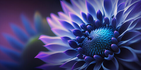 Blaue Dahlien Blüte Makro - mit KI erstellt 