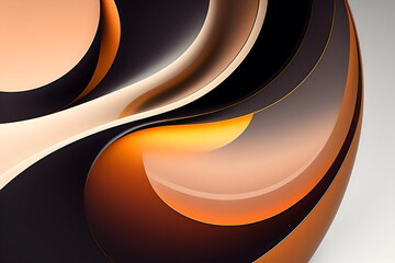 Fototapeta premium ニュートラルカラーの流線形テクスチャ 背景素材 generative ai