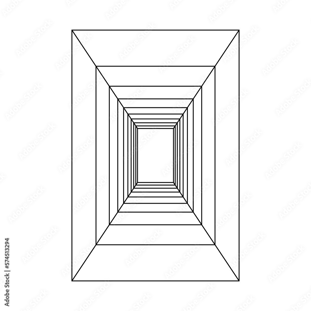 Poster 3d render of a corridor wireframe