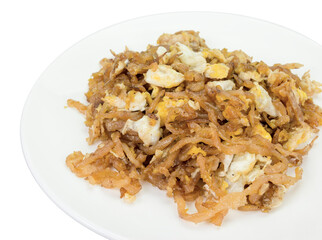 Stir fried salted turnip with egg isolated