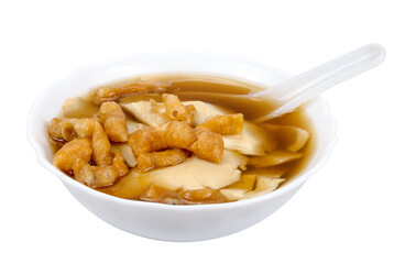 bean curd jelly dessert in ginger isolated