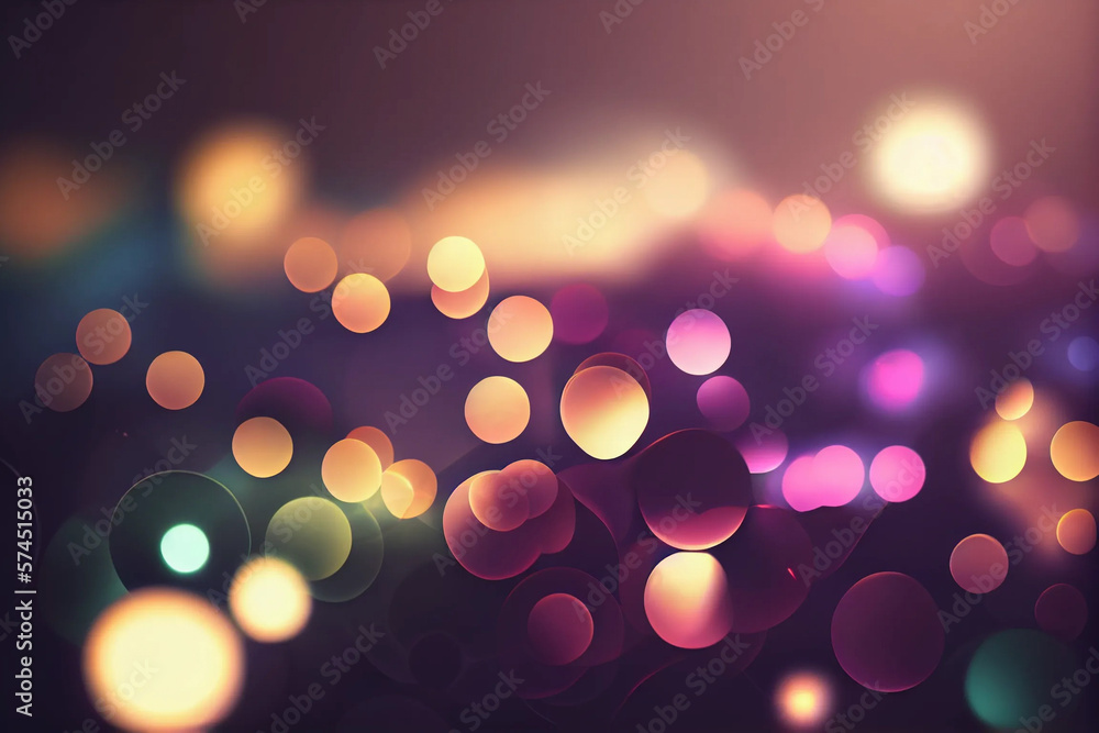 Aufkleber Soft Blurred Background with Abstract Bokeh Lights in a Colorful Illustration, generative ai
