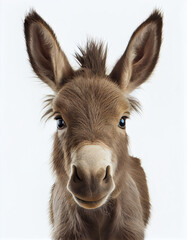 Adorable Baby Donkey on White Background. Generative ai - 574515628
